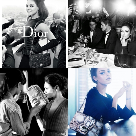 Mila Kunis was 2012 Dior face for handbag. I love both  Dior bag collection and Mila!
